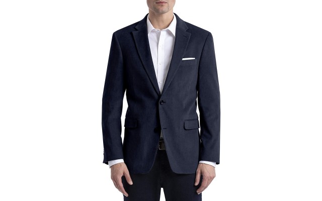  Men’s Modern-Fit Corduroy Sport Coat, Navy, 43R