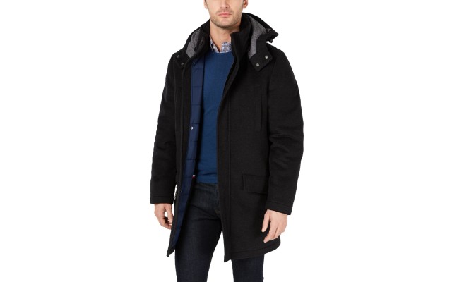  Men’s Modern-Fit Pilot Overcoat (Charcoal, 36S)