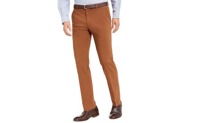  Men’s Modern-Fit Stretch Dress Pants, Brown, 40X32