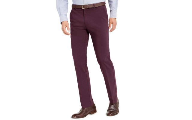  Men’s Modern-Fit Stretch Dress Pants, Red, 34X30