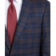  Men's Modern-Fit Stretch Plaid Sport Coat, Blue, 42S