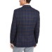  Men's Modern-Fit Stretch Plaid Sport Coat, Blue, 42S