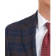  Men's Modern-Fit Stretch Plaid Sport Coat, Blue, 46T