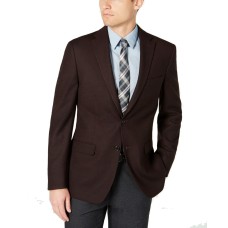 Tommy Hilfiger Men’s Modern-Fit Stretch Textured Sport Coat (Red, 46L)