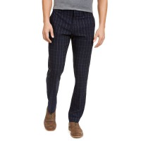 Tommy Hilfiger Men’s Modern-Fit Stretch Windowpane Dress Pants (Navy/Green, 34×32)