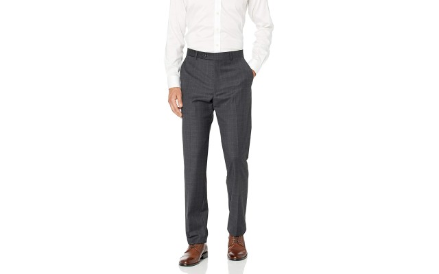  Men’s Modern Fit Suit Separates (Charcoal Plaid, 30W x 30L)