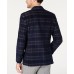  Men’s Modern-Fit THFlex Stretch Plaid Corduroy Sport Coat, Navy/Red, 46T
