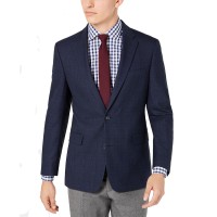 Tommy Hilfiger Men's Modern-Fit THFlex Stretch Plaid Sport Coat, Navy, 36 Regular