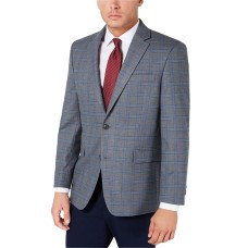 Tommy Hilfiger Men’s Modern-Fit THFlex Stretch Windowpane Sport Coat,Gray/Blue,42
