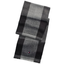 Tommy Hilfiger Mens Oversize Buffalo Plaid Scarf (Grey)