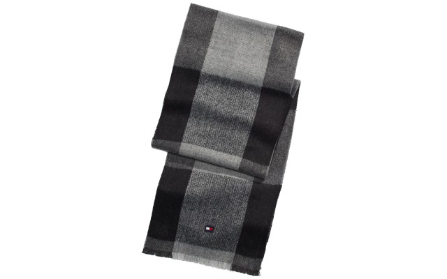  Mens Oversize Buffalo Plaid Scarf (Grey)