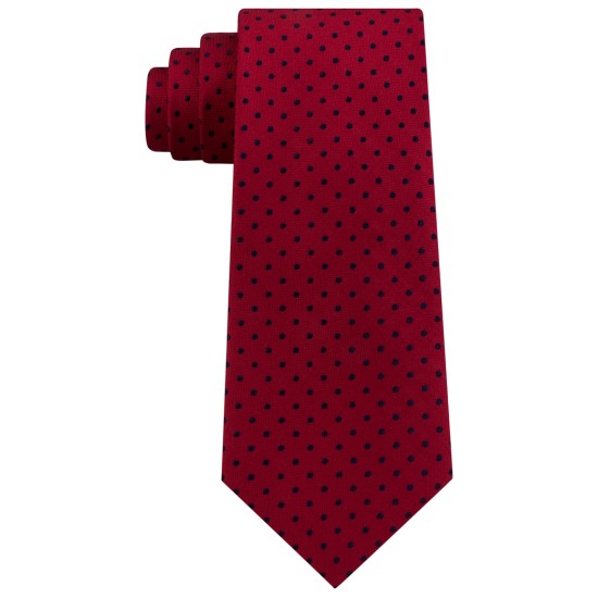  Men's Pin Dot Silk Ties, Red