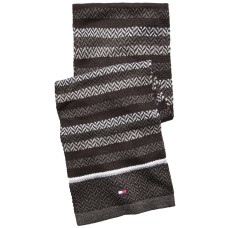 Tommy Hilfiger Men’s Ski Patrol Herringbone Striped Scarf (Black)