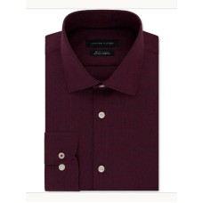 Tommy Hilfiger Men’s Slim-Fit Non-Iron Performance Stretch Check Dress Shirt (Cherry, 17.5X34-35)