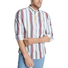 Tommy Hilfiger Men’s Striped Stretch Shirt (White, XL)