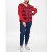  Plus Size Ivy Cotton Buffalo-Plaid Sweater (Red), Red, 0X