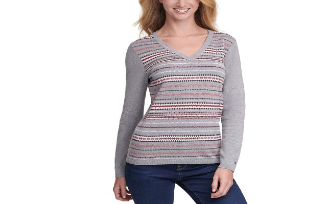  Plus Size Ivy Float Cotton Sweater (Gray), Gray, 1X