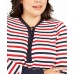  Plus Size Metallic Striped Button-Up Top (White), White, 2X