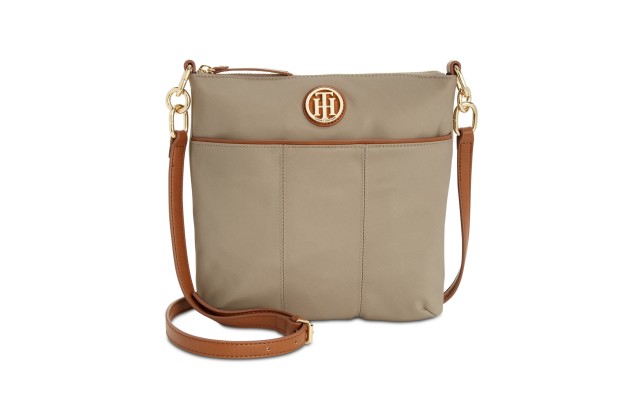  Hilfiger Th Signature Crossbody Hand Bag W/ Shoulder Strap (Gold, One Size)