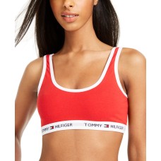 Tommy Hilfiger Women’s Cotton Lounge Scoop Back Bralette (Tango Red)