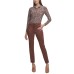  Women’s Faux-Suede Ankle Pants (Brown, 14)