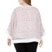  Women’s Plus Size Printed Chiffon Top (Pink, 3X)