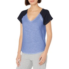 Tommy Hilfiger Women’s Short Sleeve Cotton Tee Shirt with Hilfiger Logo Lounge Pajama Shirt (Warm Chambray)