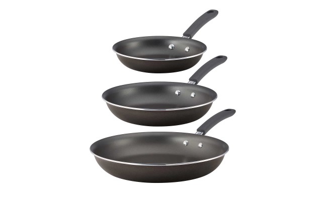  Gourmet Selection 3 Piece Set Nonstick Saute Pans, Black