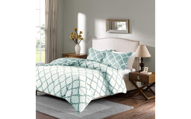 True North by Sleep Philosophy Peyton Reversible 3-Pc. Full/Queen Comforter Set (Aqua, Full/Queen)