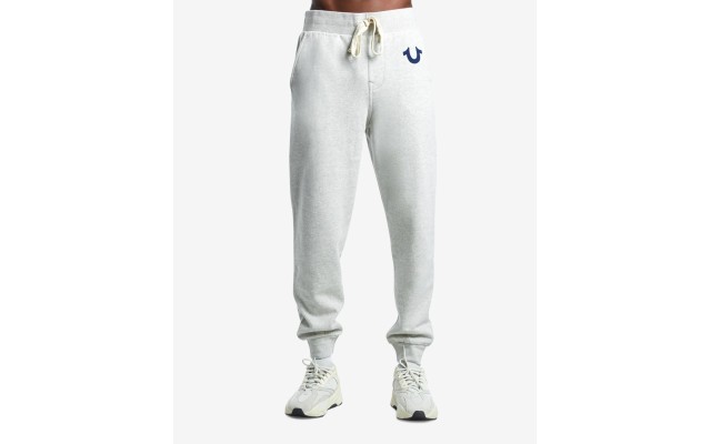  Men’s Classic Logo Jogger Sweatpant (Beige, M)