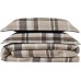  Paulette Plaid Duvet Cover Set 3pcs. (Beige, Full/Queen)