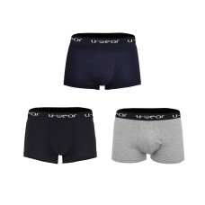 U-Wear Men’s Cotton Underwear Boxer Shorts 3 Pack Briefs For Men
