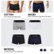  Men’s Cotton Underwear Boxer Shorts 3 Pack Briefs For Men, Black/Gray/Navy, XL