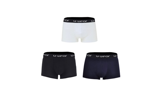  Men’s Cotton Underwear Boxer Shorts 3 Pack Briefs For Men, Black/Navy/White, L