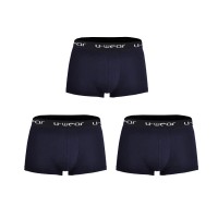 U-Wear Men’s Cotton Underwear Boxer Shorts 3 Pack Briefs For Men, Navy (3 Pack), XL