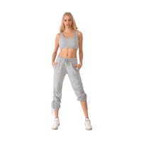 U-Wear Women’s 2-Piece Sweatsuit – Crop Tank Top and Sweatpants Tracksuit, Gray, Small