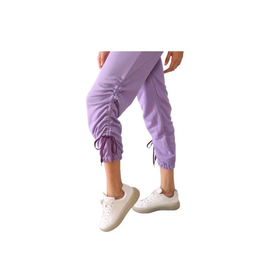  Women’s 2-Piece Sweatsuit – Crop Tank Top and Sweatpants Tracksuit, Lilac, Large