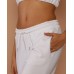  Women’s 2-Piece Sweatsuit – Crop Tank Top and Sweatpants Tracksuit, White, Large