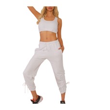 U-Wear Women’s 2-Piece Sweatsuit – Crop Tank Top and Sweatpants Tracksuit