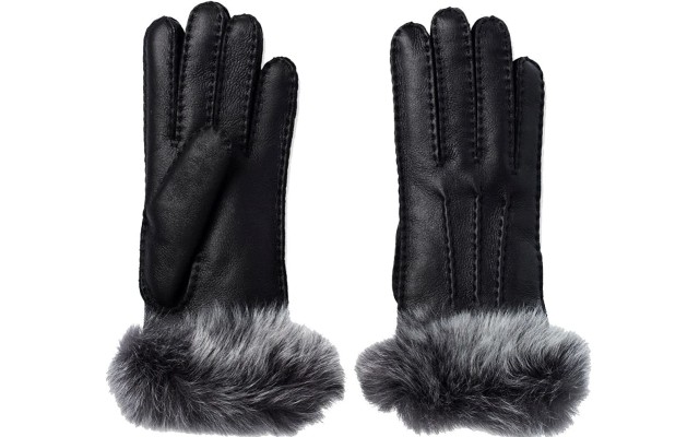  Sheepskin 3PT Toscana Leather Glove Women (Black, Small)
