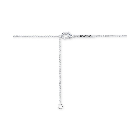  Initial (“r”) & Cubic Zirconia Silver-Plated Charm Pendant Necklace