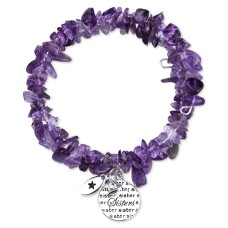 Unwritten “Sisters” Beaded Stone Chip Coil Bracelet with Silver-Plated Brass Accents