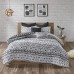 Urban Habitat Cotton Comforter Set-LuxeTraditional Design All Season Cozy Bedding with Matching Shams, Decorative Pillow (Black, Full/Queen)