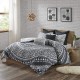 Urban Habitat Cotton Comforter Set-LuxeTraditional Design All Season Cozy Bedding with Matching Shams, Decorative Pillow (Black, Full/Queen)