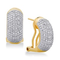 Victoria Townsend Diamond Bombay J-Hoop Earrings (1/2 ct. t.w.) in Sterling Silver, 18K Gold-Plate, Gold