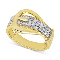 Victoria Townsend Diamond Buckle Ring (Gold)
