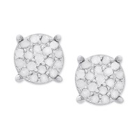 Victoria Townsend Diamond Cluster Stud Earrings (1/4 ct. t.w.) in Sterling, Silver