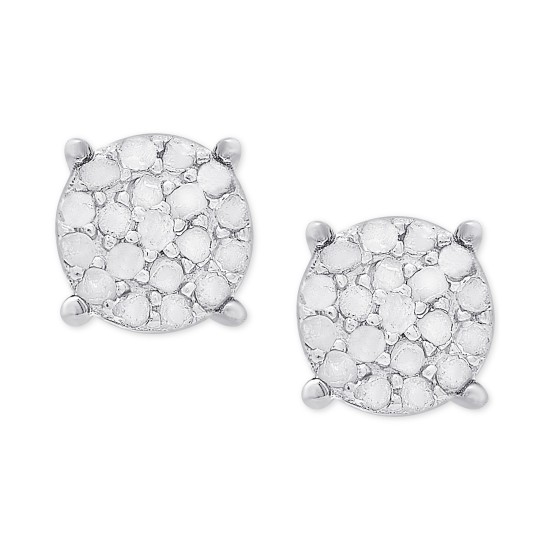  Diamond Cluster Stud Earrings (1/4 ct. t.w.) in Sterling, Silver