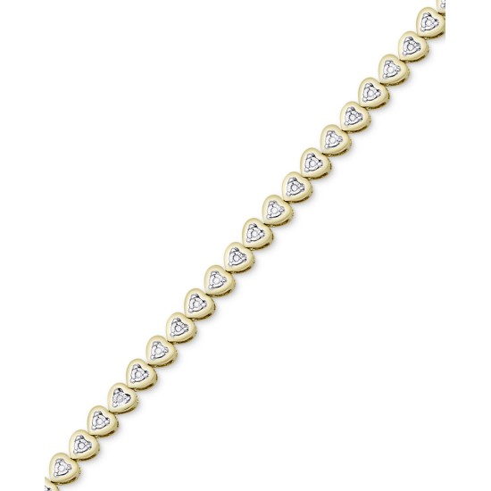  Diamond Heart Link Bracelet (1/4 ct. t.w.), Gold