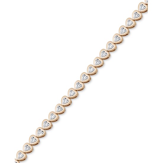  Diamond Heart Link Bracelet (1/4 ct. t.w.), Rose Gold